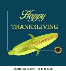 Vector illustration. Happy Thanksgiving Day typography vector design for greeting cards and poster on a textural background design template celebration.Happy Thanksgiving inscription, lettering.