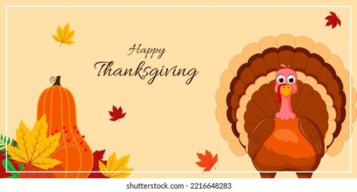 Vector illustration for Happy Thanksgiving day banner