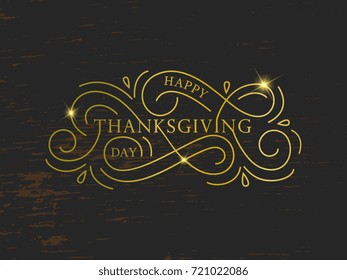 Vector illustration. Happy Thanksgiving Day typography vector design for greeting cards and poster  design template celebration. Happy Thanksgiving beautiful inscription, lettering.