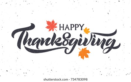 Vector illustration. Happy Thanksgiving Day typography vector design for greeting cards and poster on a textural background design template  celebration.Happy Thanksgiving  inscription, lettering.