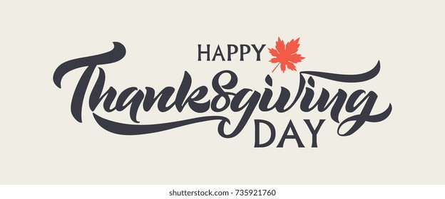 Vector Illustration Happy Thanksgiving Day Typography Stock Vector ...