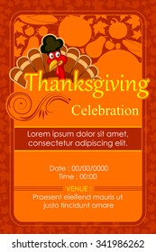 vector illustration of Happy Thanksgiving Party invitation background