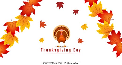 Vector illustration of Happy Thanksgiving social media feed template