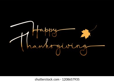 Vector illustration of Happy Thanksgiving text for posters, postcards, banners, blogs.