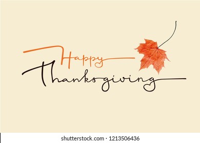 Vector illustration of Happy Thanksgiving text for posters, postcards, banners, blogs.