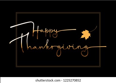 Vector illustration of Happy Thanksgiving text for posters, postcards, banners, blogs.