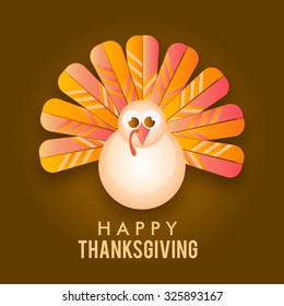 Vector illustration of happy Thanksgiving turkey bird with colourful background.
