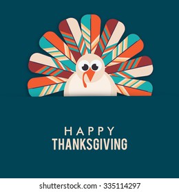 Vector illustration of happy Thanksgiving turkey bird with colourful background.