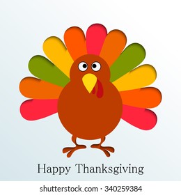 Vector illustration of happy Thanksgiving turkey bird background.