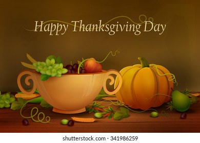 vector illustration of Happy Thanksgiving wallpaper background
