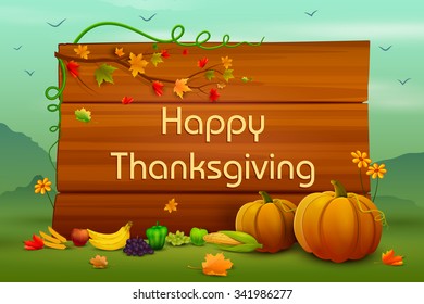 vector illustration of Happy Thanksgiving wallpaper background