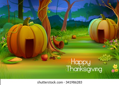 vector illustration of Happy Thanksgiving wallpaper background