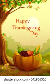 vector illustration of Happy Thanksgiving wallpaper background