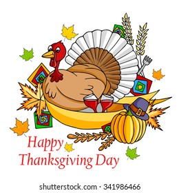 vector illustration of Happy Thanksgiving wallpaper background