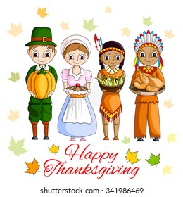 vector illustration of Happy Thanksgiving wallpaper background