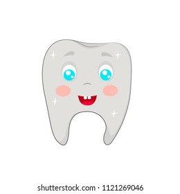 vector illustration of a happy tooth 