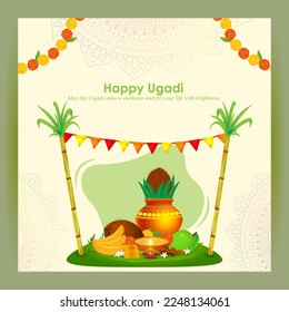 ilustración vectorial para feliz ugadi, año nuevo sur