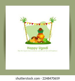 vector illustration for happy ugadi, south new year