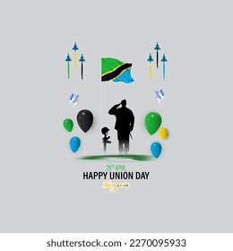 Vector illustration for happy union day Tanzania