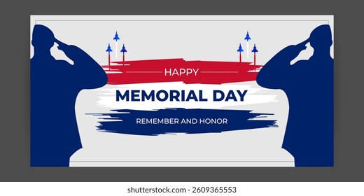 Vector illustration of Happy US Memorial Day social media template