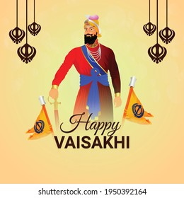 Vector illustration of happy vaisakhi indian festival background