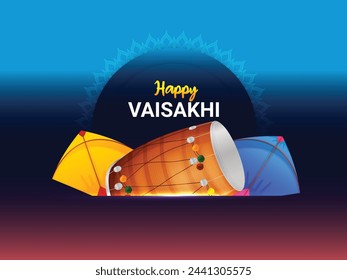 Vector illustration of happy vaisakhi sikh festival
