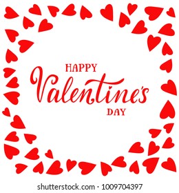 Vector illustration of Happy Valentine's Day text. Copy space for text. Happy Valentines Day romantic greeting card, typography poster with modern calligraphy. EPS 10. 