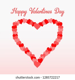 Vector Illustration with Happy valentines day wording and hearts clipart