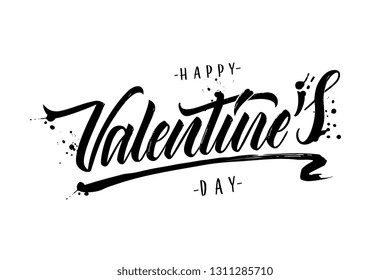 Vector illustration. Happy Valentines Day typography vector design for greeting cards and poster. Valentines Day vector text Calligraphic Lettering. Calligraphic handmade lettering