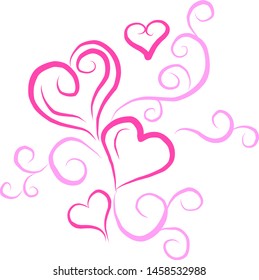 
Vector illustration for happy valentines day holiday and love words design. Romantic shape heart symbol. Love sign graphics. Hand drawning element.