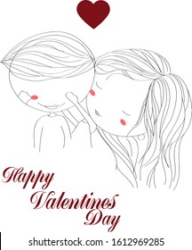 Vector illustration. Happy Valentine's Day card.