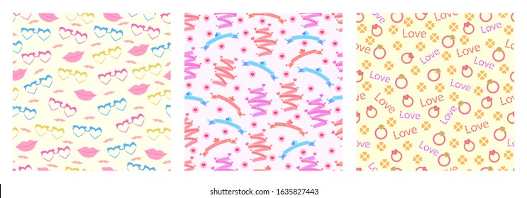 vector illustration of Happy Valentine's Day greetings seamless pattern background