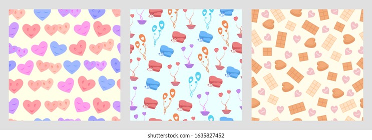 vector illustration of Happy Valentine's Day greetings seamless pattern background