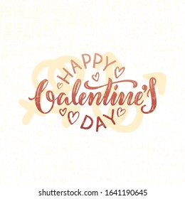 Vector illustration of happy valentines day lettering for banner, poster, advertisement, greeting card, postcard, invitation design. Handwritten text for web template or print for St Valentines day