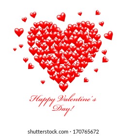 Vector illustration of Happy Valentine's Day! Red heart