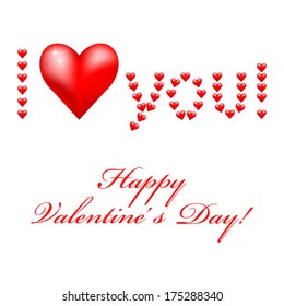 Vector illustration of Happy Valentine's Day! I love you!
