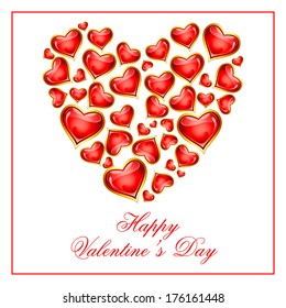 vector illustration of Happy Valentine's Day hearts