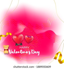 vector illustration for Happy Valentine's Day concept backgrounds with hearts, ribbons