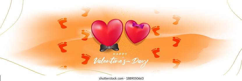 vector illustration for Happy Valentine's Day concept backgrounds with hearts, ribbons