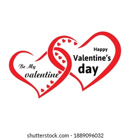 Ilustración vectorial, Feliz Día de San Valentín. Sé mis tarjetas de San Valentín con fondo de amor con corazón. Gráficos web, banners, anuncios, pegatinas, etiquetas, plantillas de negocio.