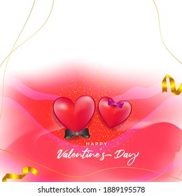 vector illustration for Happy Valentine's Day concept backgrounds with hearts, ribbons