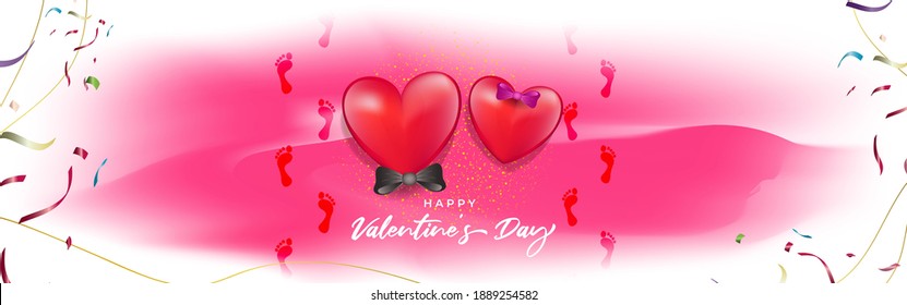 vector illustration for Happy Valentine's Day concept backgrounds with hearts, ribbons