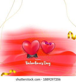 vector illustration for Happy Valentine's Day concept backgrounds with hearts, ribbons