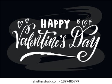 Ilustración vectorial de tarjetas de San Valentín felices para banner, afiche, anuncio, tarjeta de felicitación, postal, diseño de invitación. Texto escrito a mano para plantilla web o impresión para el Día de San Valentín 
