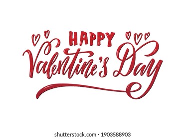 Ilustración vectorial de tarjetas de San Valentín felices para banner, afiche, anuncio, tarjeta de felicitación, postal, diseño de invitación. Texto escrito a mano para plantilla web o impresión para el Día de San Valentín 
