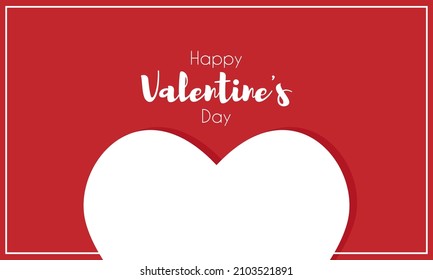 Vector illustration of Happy Valentine's Day background. 14 February. Heart icon. Flat design vector illustration. Poster or banner.
