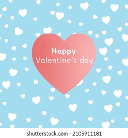 Vector illustration happy valentine's day in heart with  blue sky background, love concept on wedding or valentines's day, romantic concept, love texture background