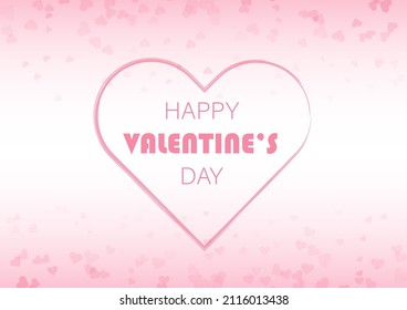 Vector Illustration of Happy Valentine's day card and pink background