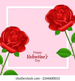 Vector illustration of Happy Valentine's Day concept rose petals background