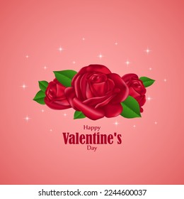 Vector illustration of Happy Valentine's Day concept rose petals background